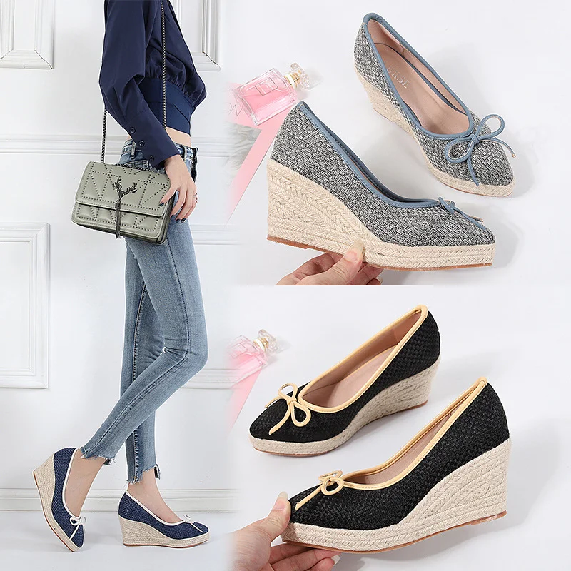 Wongn Wongn Small Fragrant Wind High Heels With The 2023 Autumn New Socialite Temperament Bow Pointed Single Shoes