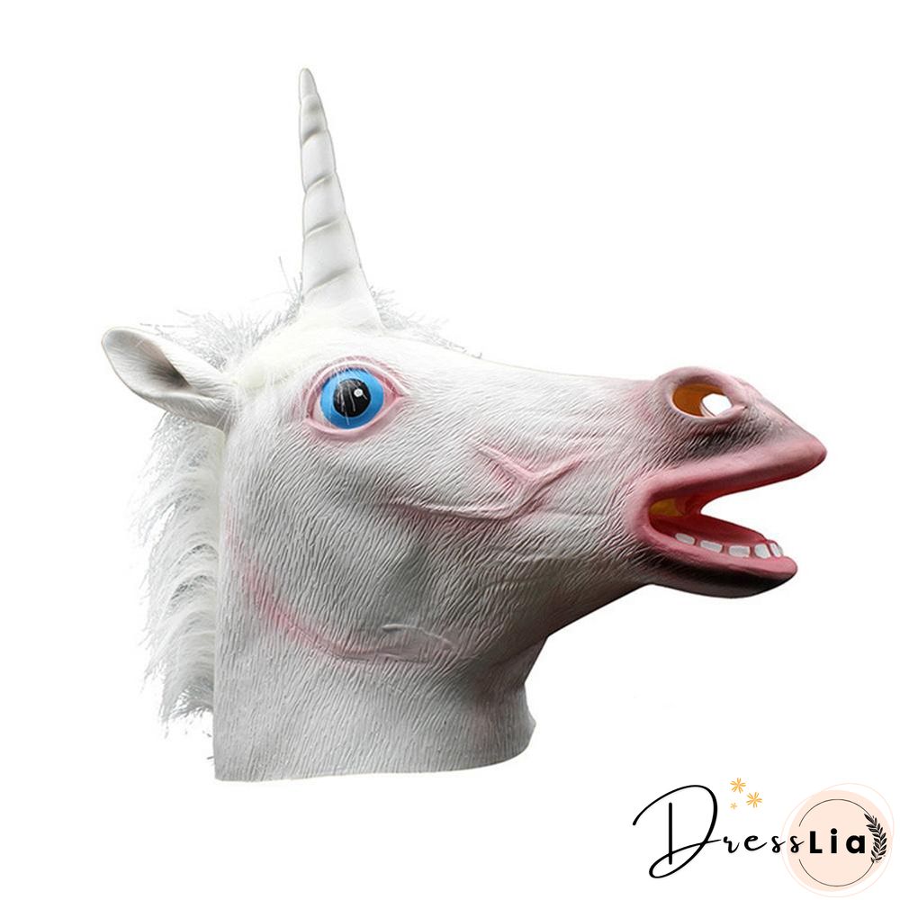 Halloween Unicorn Mask Halloween Animal Party Full Head Mask