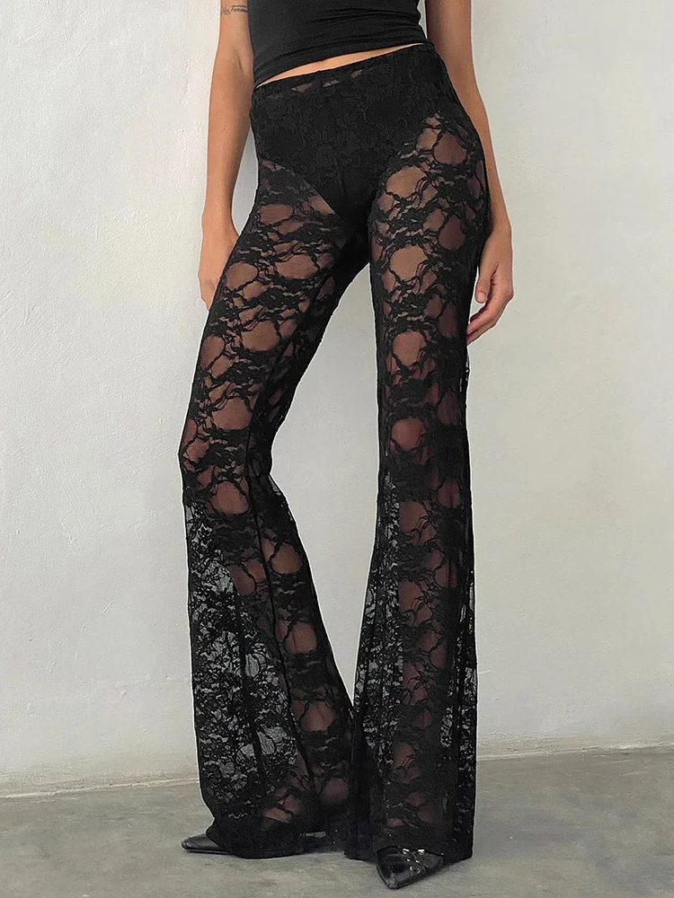 Gothic Flare Lace Leg Pant
