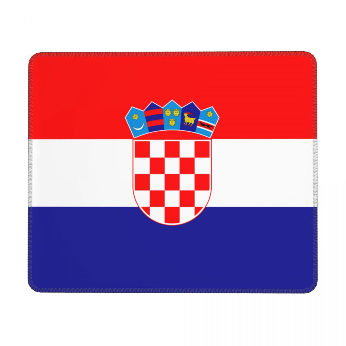 Croatia Square Gaming Mouse Pad with Stitched Edge