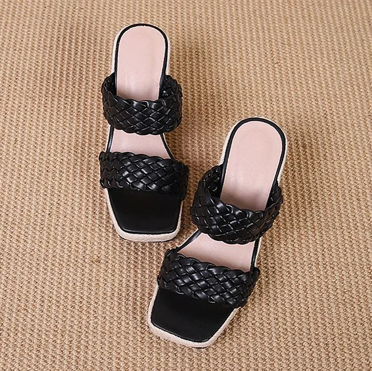 MOROCCAN BRAIDED WEDGES SLIPPERS SANDALS