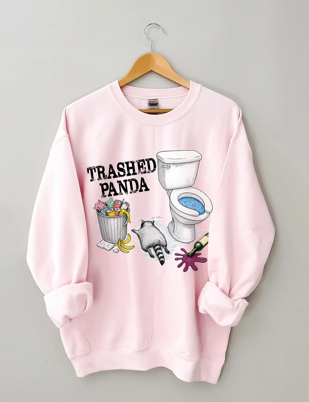 Trashed Panda Funny Drunk Raccoon Sweatshirt
