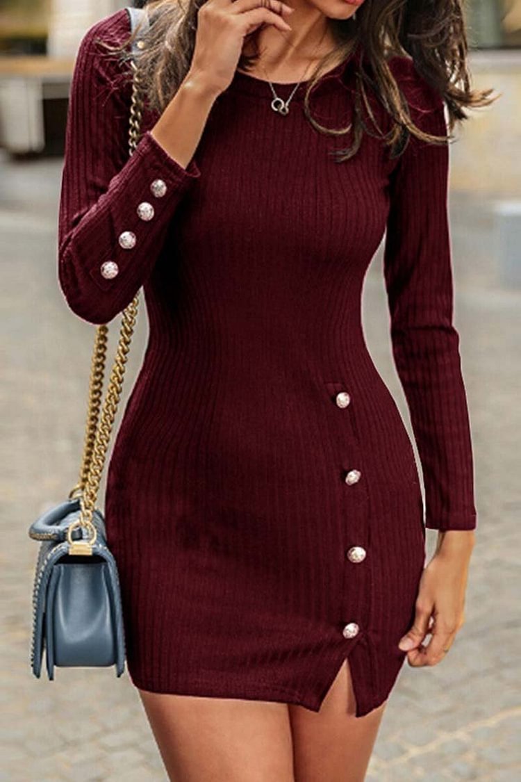 Sexy Button Dress(3 colors)