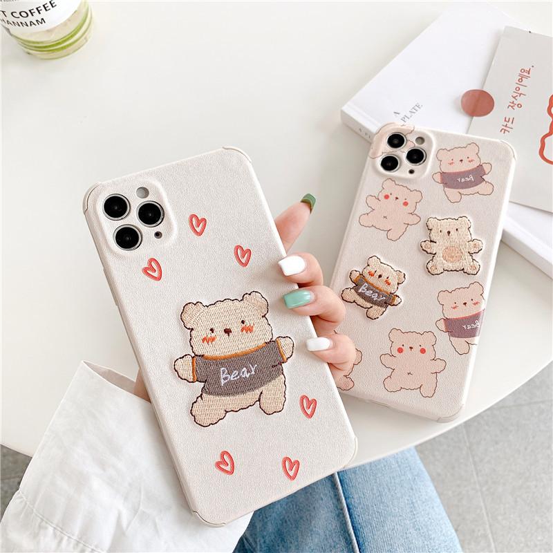Embroidery Bear Phone Case