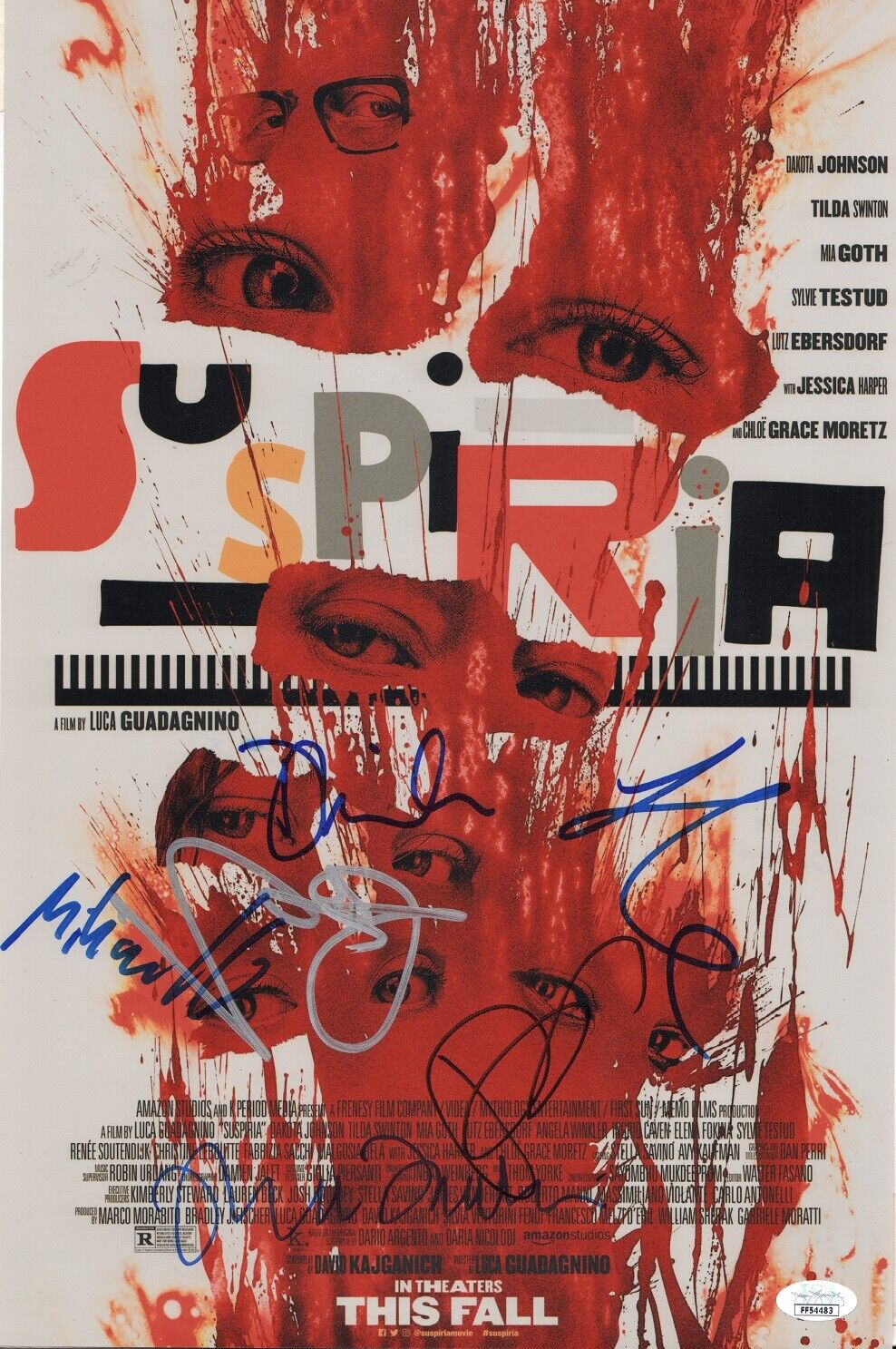 SUSPIRIA 2018 Cast x6 Authentic Hand-Signed DAKOTA JOHNSON