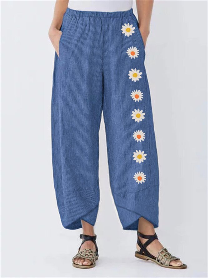 Floral-Print Pants