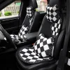 Black and White Rhombus Car Cushion Ice Silk Seat Cover Cushion