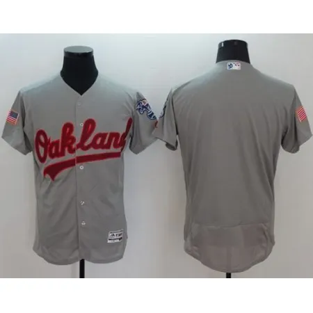 Athletics Blank Grey Fashion Stars & Stripes Flexbase Authentic Stitched MLB Jersey