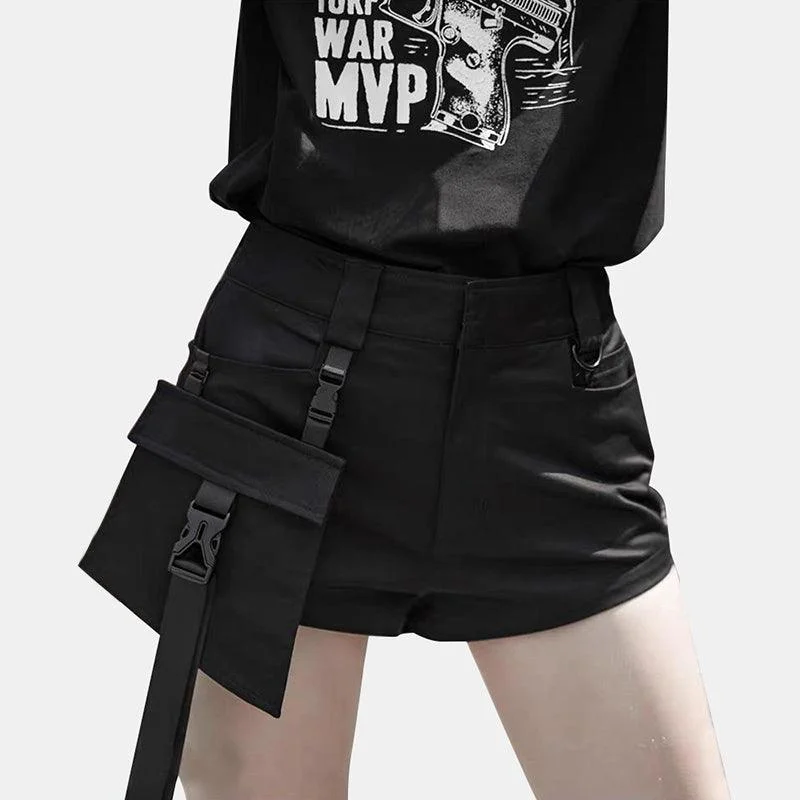 Goth Casual Cargo Shorts With Big Pocket