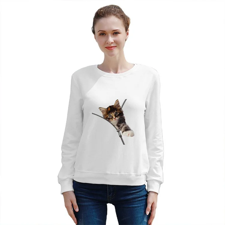 Women's Pullover Cat Cute  customized, personalized, gift