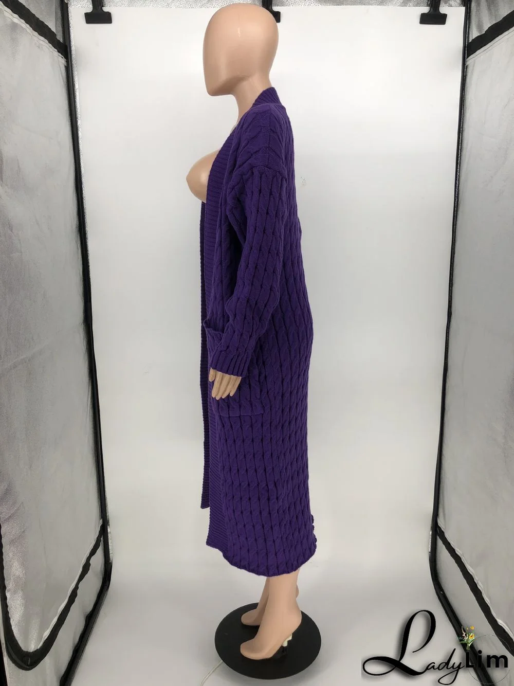 Women Winter Long Sleeve Plush Long Sweater Jacket