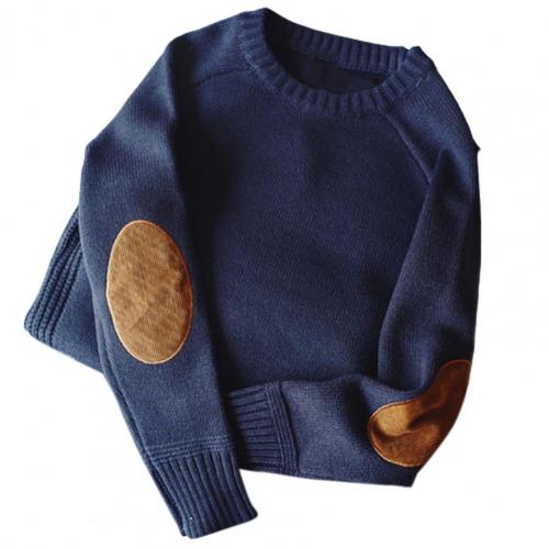 Men's Pullover Fashion Casual Loose Thick O-Neck Wool Knit Sweater