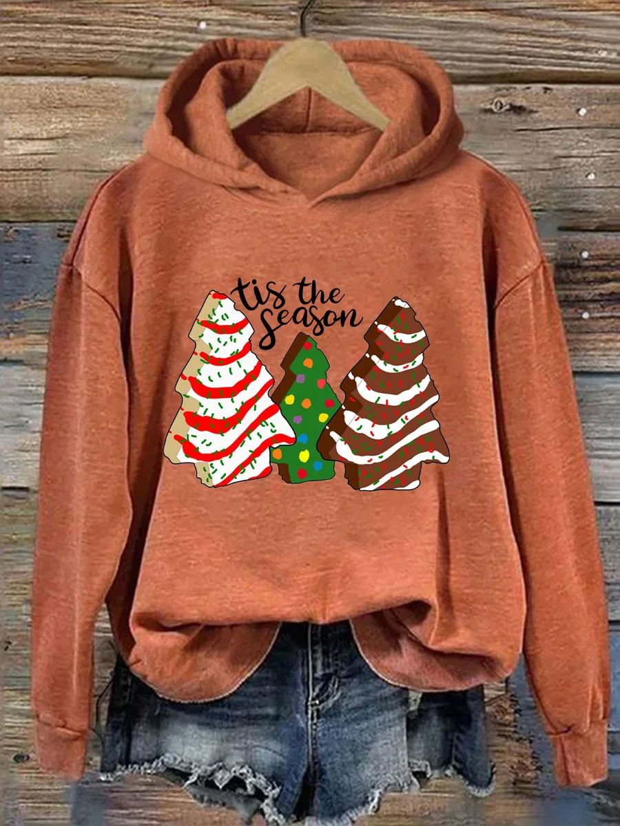 Tis The Season Christmas Cake Tree Hoodie
