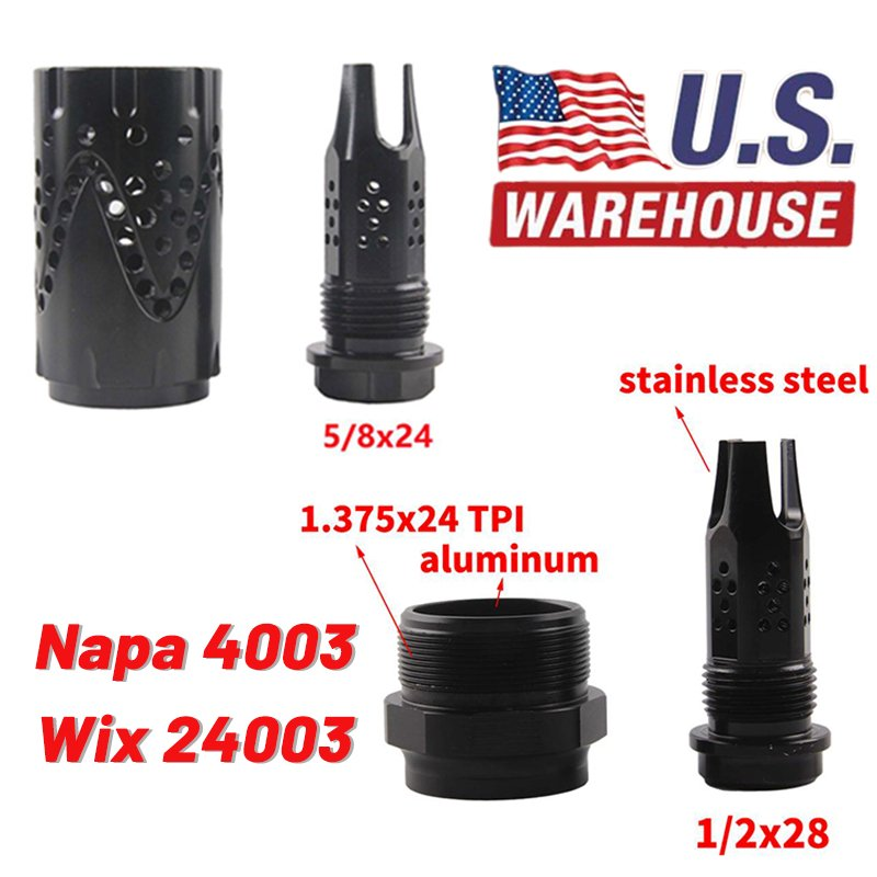 Fuel Filter 1/2x28 5/8x24 black muzzle devices flash mounts with 1