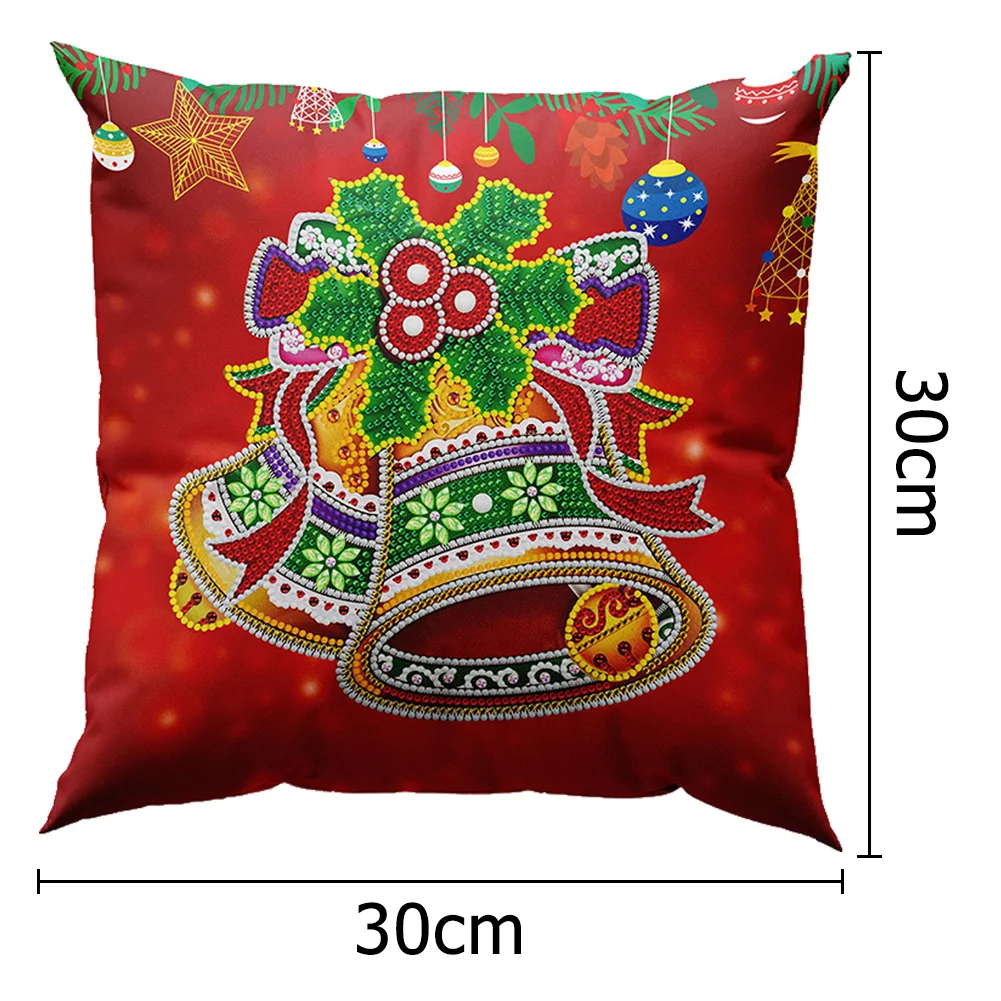 DIY Diamond Painting Pillow Case - Christmas Bell(30*30cm)(Single Side)