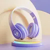 Light-Up Wireless BT Headphones Rechargeable Kawaii Wireless BT5.3 Headset Gradient Color HiFi Stereo Gaming Earphones for Home Office School Outdoor Travel