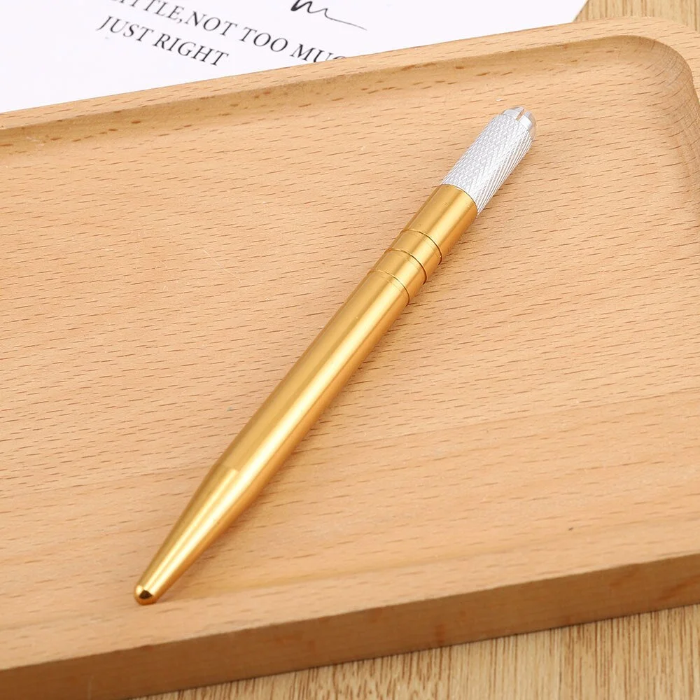 Manual Microblading Semi Permanent Makeup Embroidered Eyebrow Tattoo Pen Stainless Steel Lock-Pin Device Pen Tools Random Color