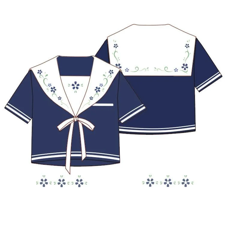 Pastel Floral Sailor Uniform Shirt/Skirt SP1710385