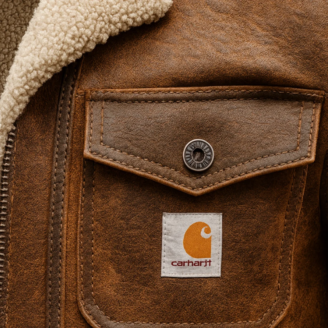 Men's Vintage Brown Leather Jacket With Sherpa Lining