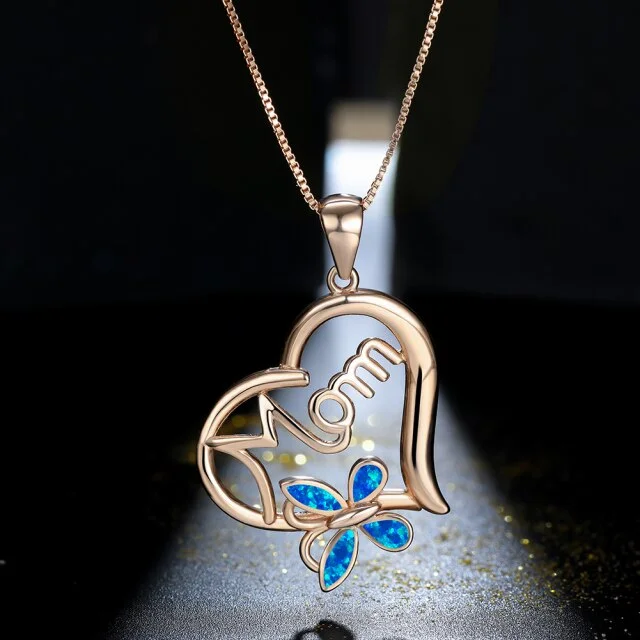 Hollow Heart Letters Necklace For Mom