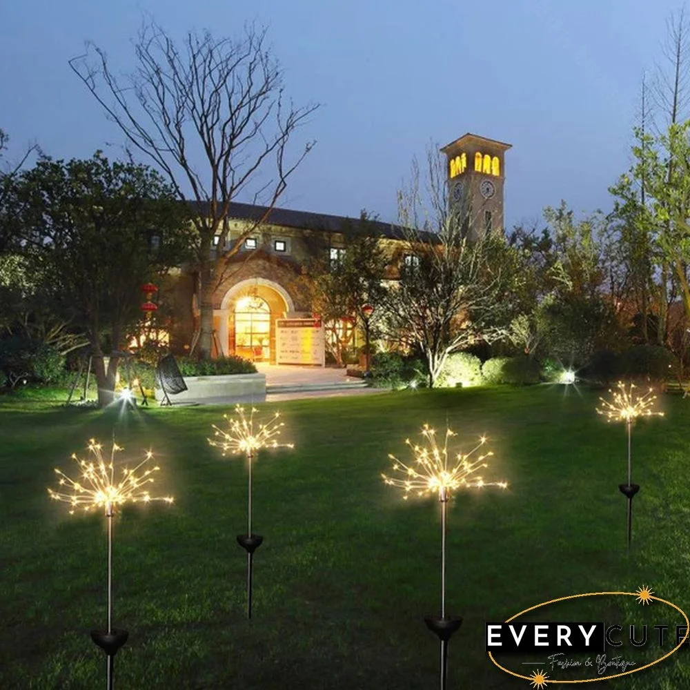Newest Upgrade Solar Garden Decorative Lights Outdoor Solar Powered 40Copper Wires String Landscape Light Diy Flowers Fireworks Trees for Walkway Patio Lawn Backyard,christmas Party Decor