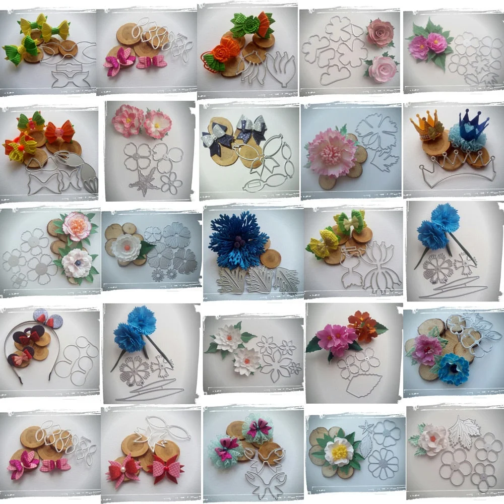 Beautiful Flowers cutting die bow template DIY scrapbook metal cutting die paper card process embossing folder template-4301