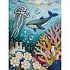 DIY Pearl Painting Ocean Sharks for Home Wall Decor with Frame(40x30cm)
