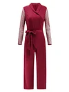 Solid Color Split-Joint  Long Sleeve Jumpsuits