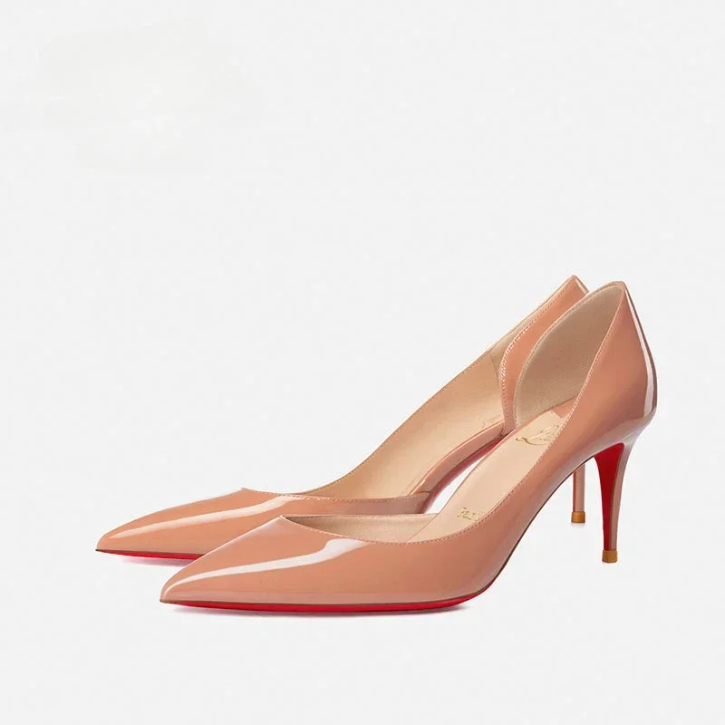 Naked Color Side Air Temperament Versatile Commuting Pointed Shallow Mouth Thin Heel Shoes