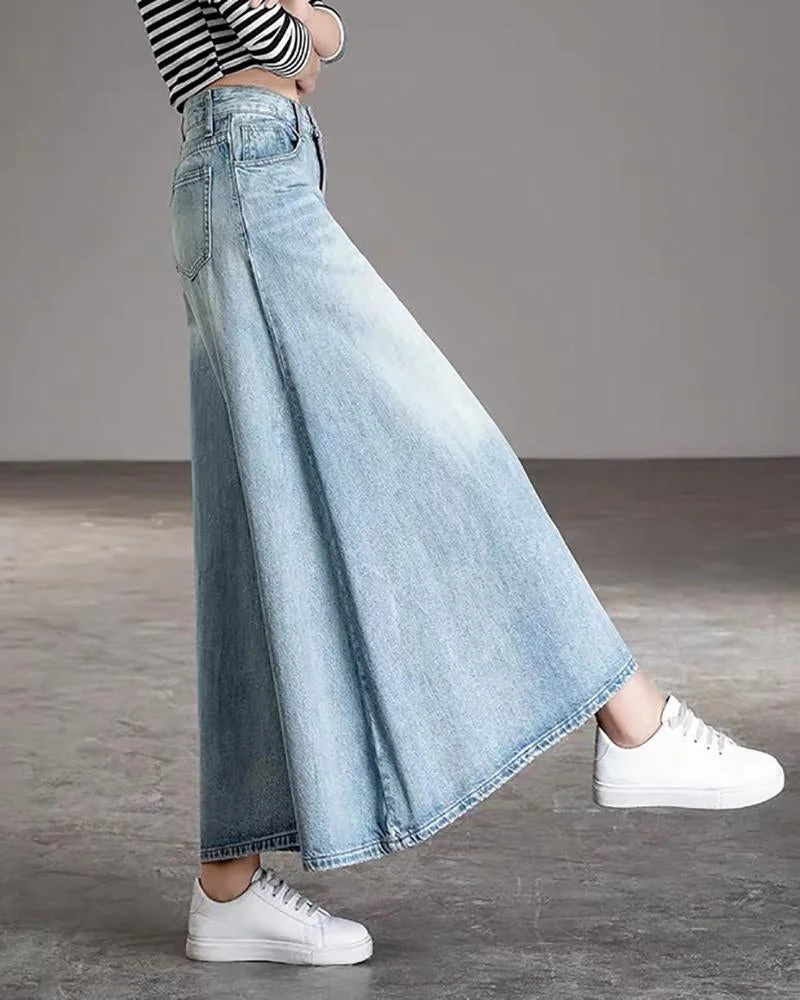 Trendy Wide Leg Jeans