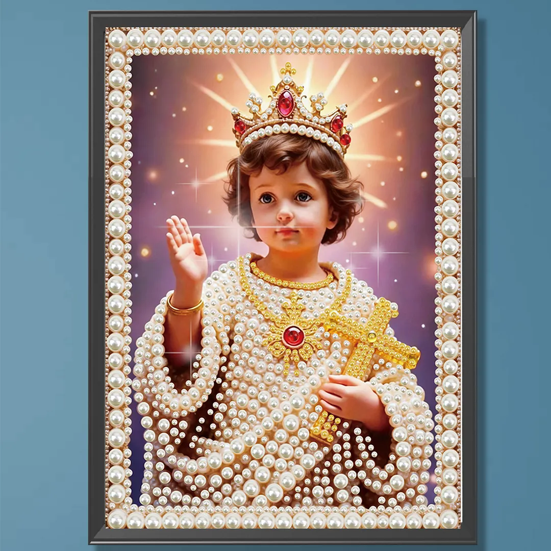 Jesus Special Shaped DIY Partial Drill Pearl Diamonds Painting for Adults Beginners Home Decor Pearl Gem Paintings Picture Arts Craft 11.81x15.75In