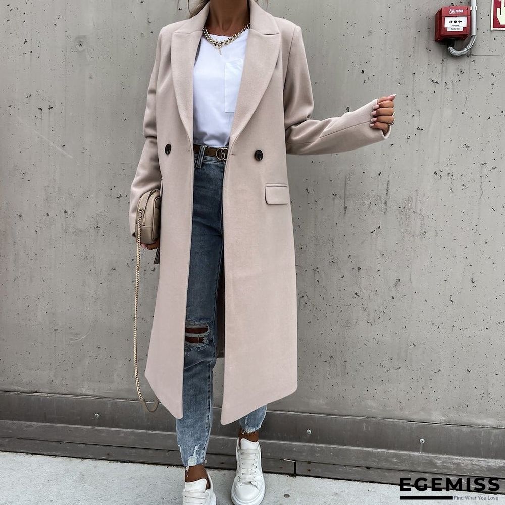 Autumn and Winter Long Suit Collar Woolen Coat Coat Coat | EGEMISS