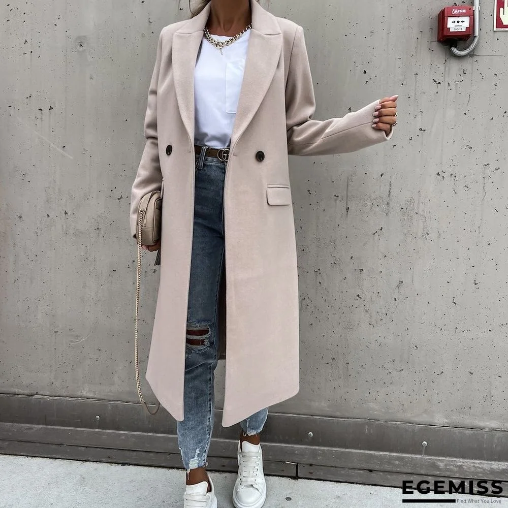 Autumn and Winter Long Suit Collar Woolen Coat Coat Coat | EGEMISS