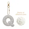 DIY 26 A-Z Letter Pearl Painting Keychain Charm Kits, Custom Alphabet Initial DIY Name Bag Key Ring Gift