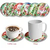 (US Local)6pcs Set Xmas Theme DIY Diamond Painting Coasters Kit with Holder Kit