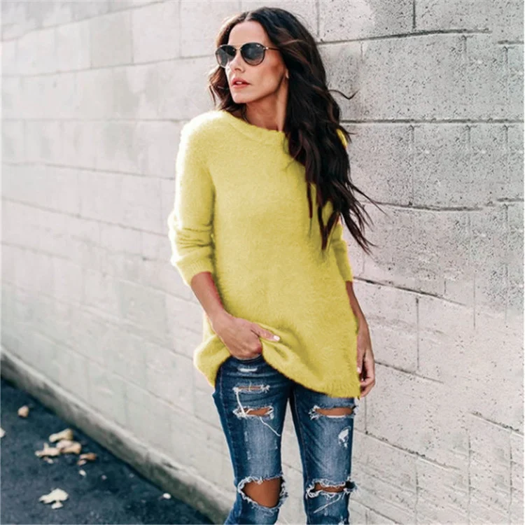 Uveng Uveng 2024 New Fast Selling Burst Knitted Shirt Splicing Tset-Head Sweater Woman