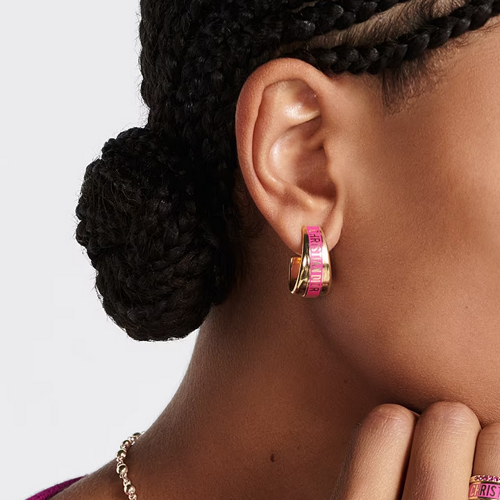 DIOR CODE EARRINGS GOLD