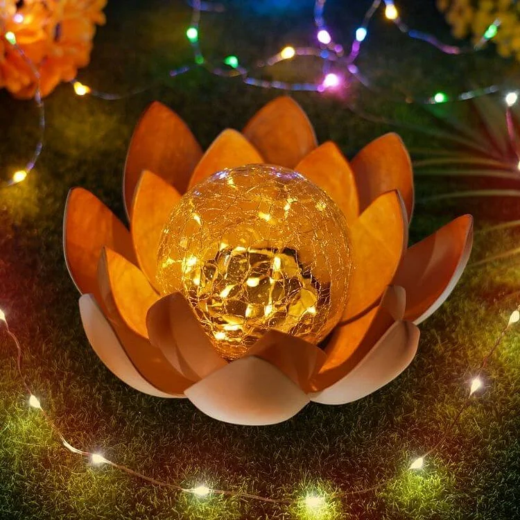 Outdoor Solar Iron Lotus Lamp