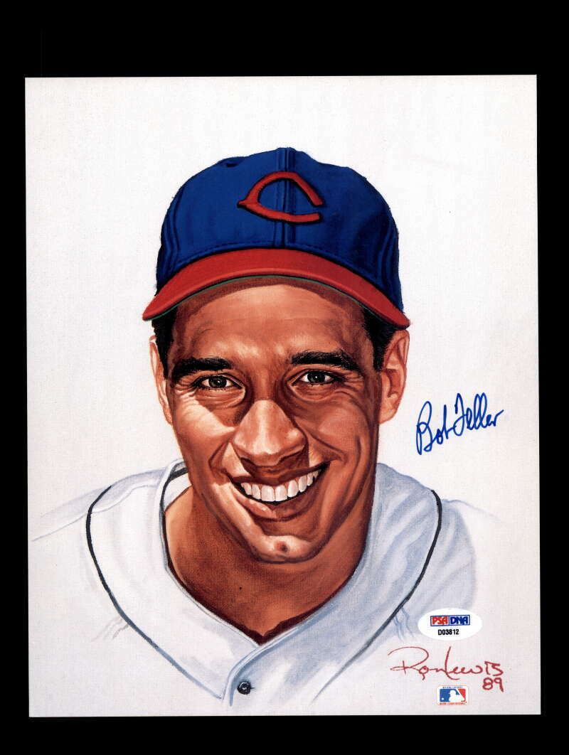 Bob Feller PSA DNA Coa Signed 8x10 Ron Lewis Photo Poster painting Autograph