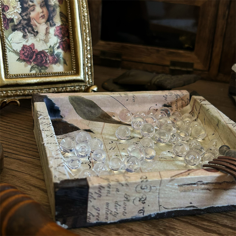 투명 원형 볼 - 빈티지 플라스틱 핸드북 풍경 액세서리