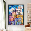 Colorful Cabin-11CT Stamped Cross Stitch 45*60cm/17.72*23.62in(Big Size)
