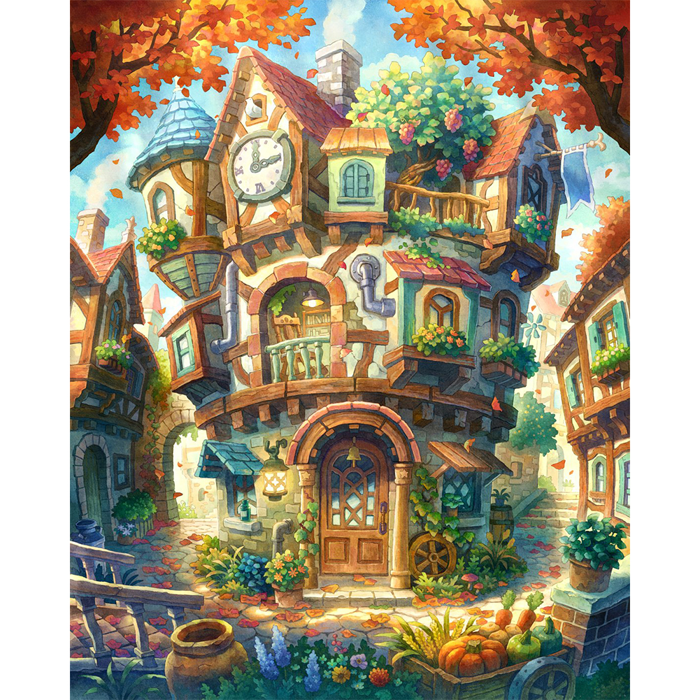 Fairy Forest Cottage (40*50CM) 11CT Stamped Cross Stitch gbfke