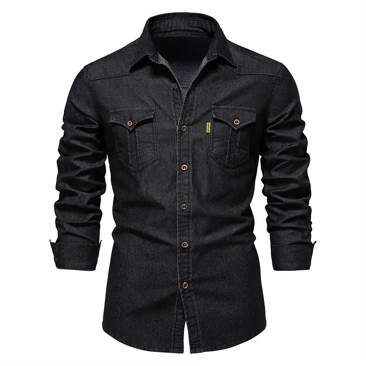2025 Wrinkle-Free Men's Casual Solid Color Long-Sleeve Shirt