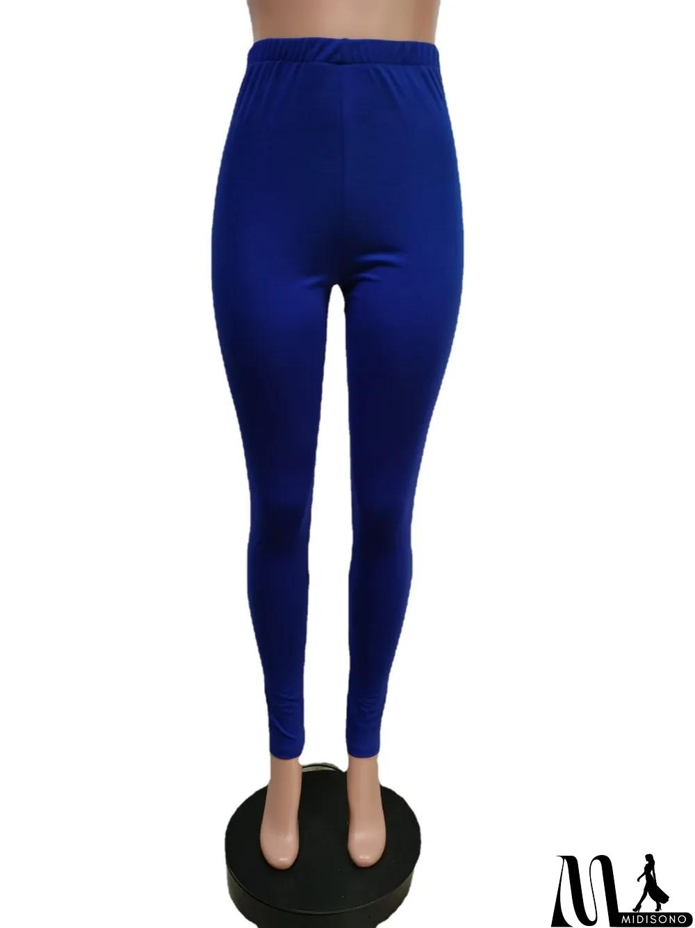 MidiSono - Winter Solid Blue Turtleneck Long Sleeve Loose Top and Match Pants Two Piece Set