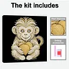 DIY Pearl Painting Monkey for Home Wall Decor with Frame(30x30cm)