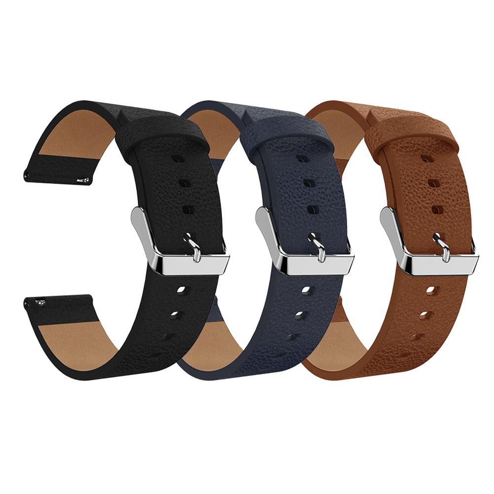 

Replacement Leather Wristband Bracelet Band Strap Belt for Fitbit Versa, Black, 501 Original