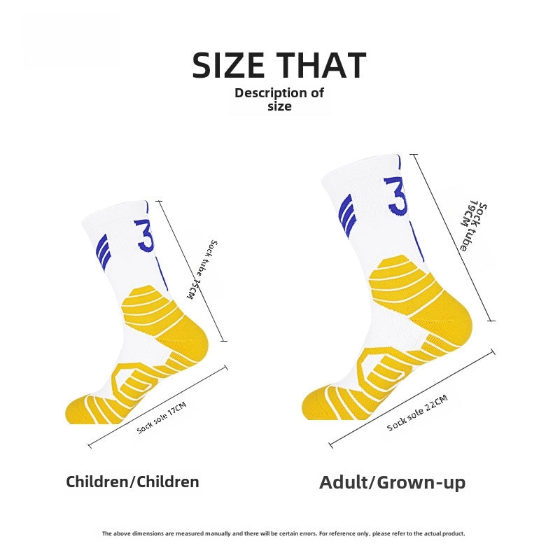Curry Professional Basketball Socks Men’s High-top Breathable Combat Socks Training Mid-calf Socks Non-slip Sports Socks Men’s