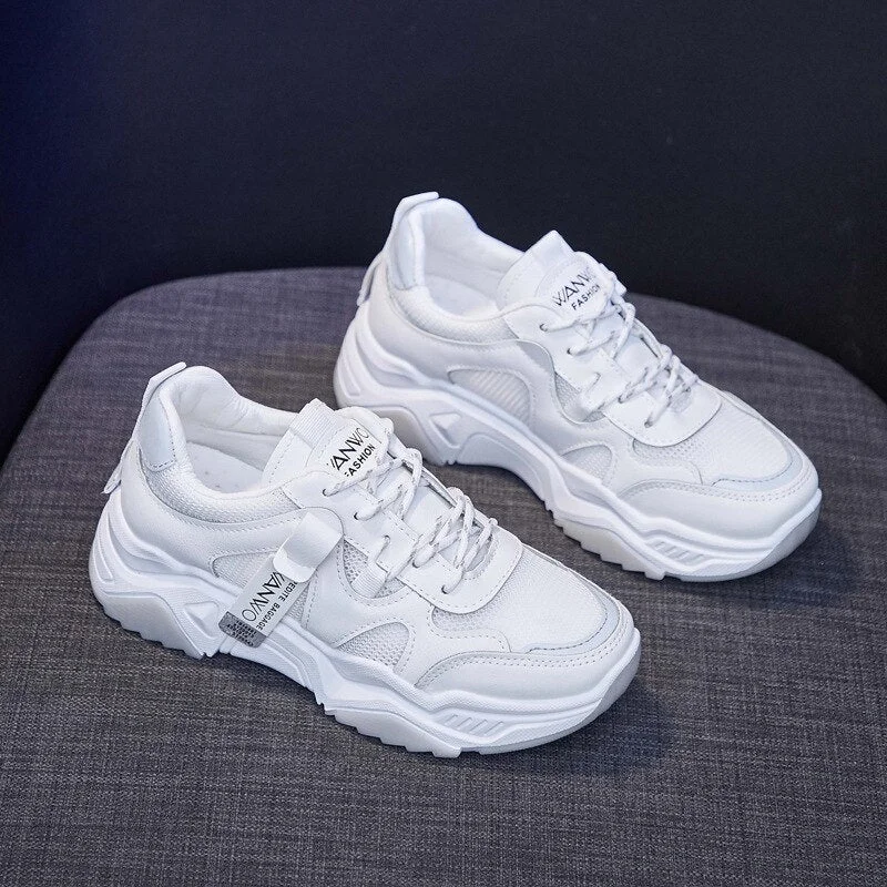 Women Casual Sneakers Spring Autumn Sneakers Breathable Women Shoes Lace Up Female Boots Comrfortable Platform Shoes Women
