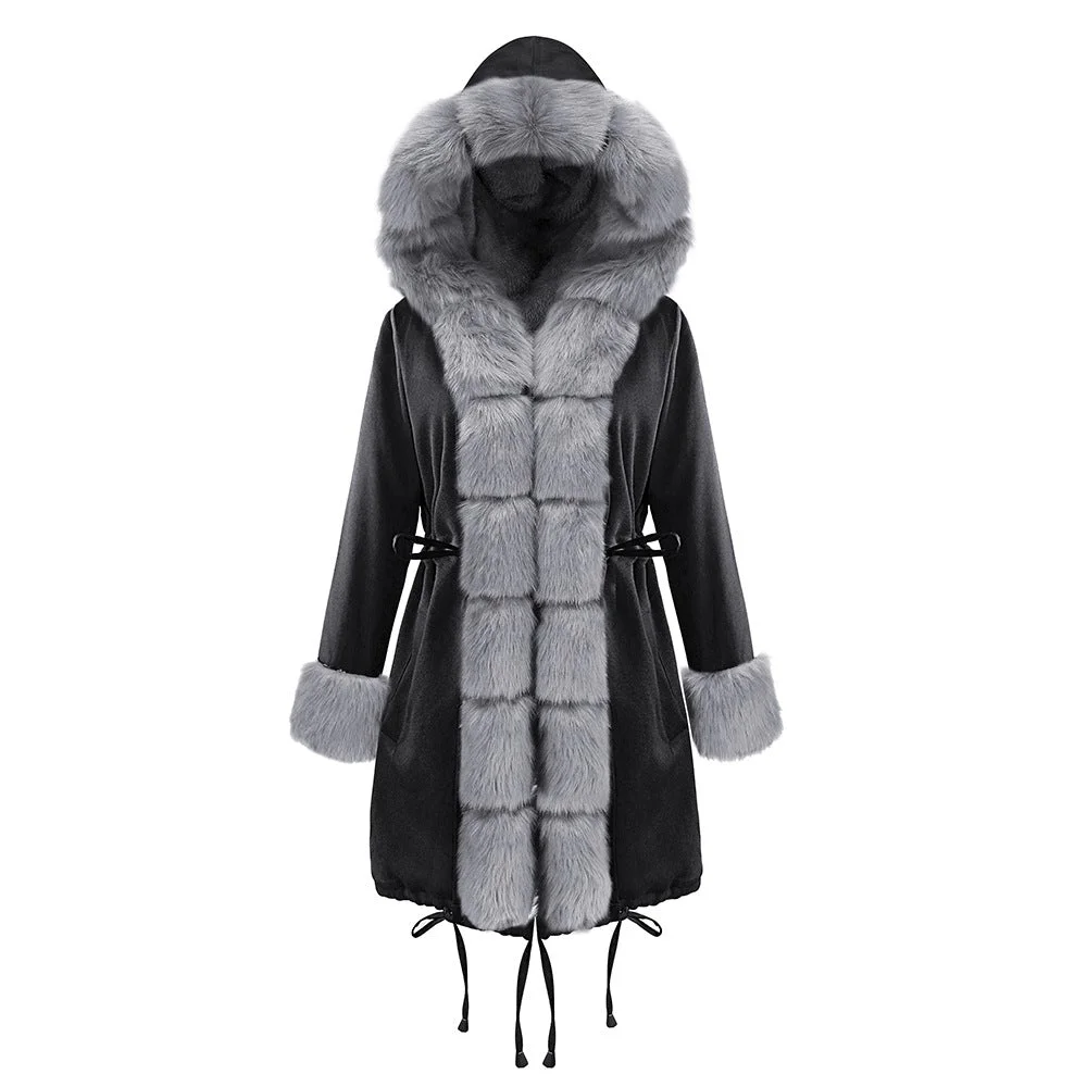 Women Fur Collar Jacket Winter Coat