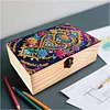 5D DIY Diamond Painting Handmade Wood Storage Box Crystal Storage Case (Pattern)